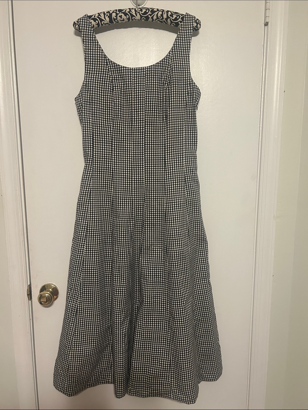 A New Day Black and White Gingham Midi Dress